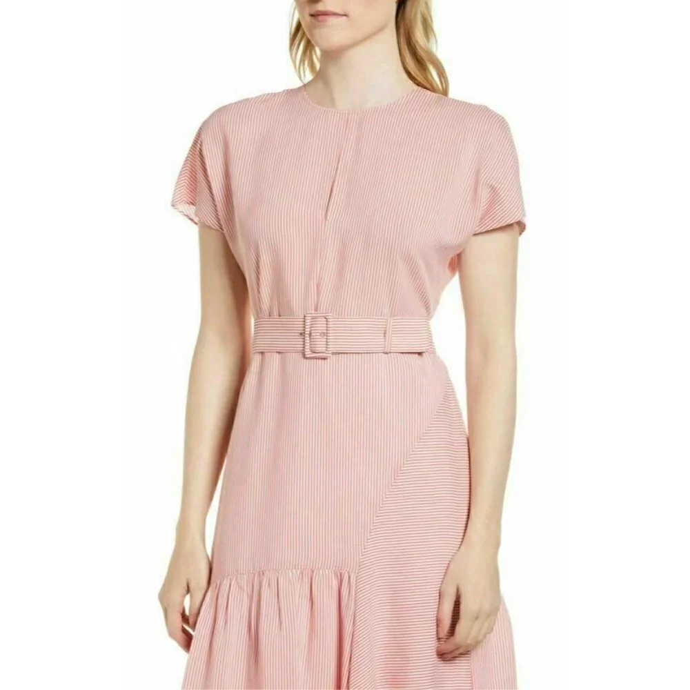Nordstrom Signature Women Red Silk Blend Dress 10 - Picture 2 of 7